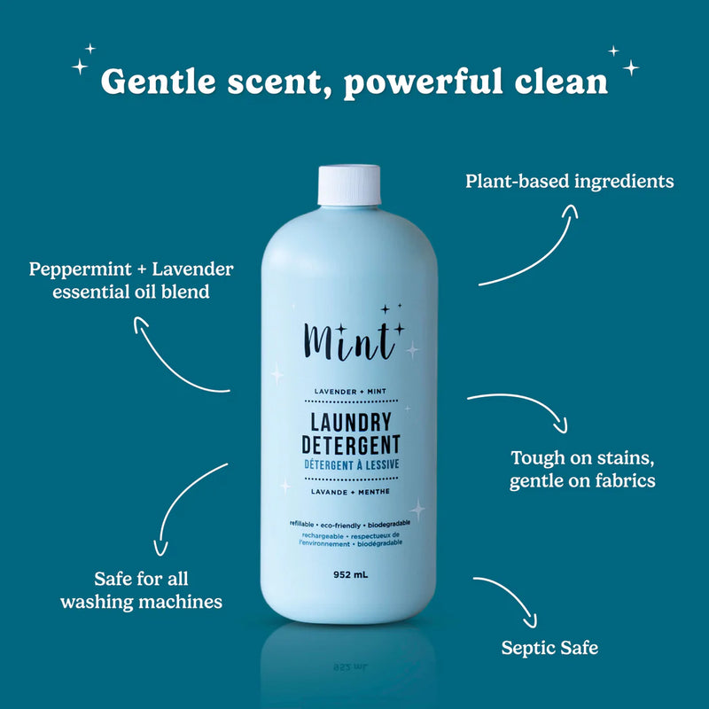 Mint Cleaning Laundry Detergent Plastic Bottle