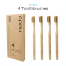 Nada - Bamboo & Boar Bristle Toothbrush pack