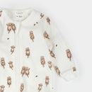 Petit Lem Otter Print on Off-White Sleeper