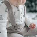Petit Lem Penguin Print Quilted Overall Set