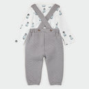 Petit Lem Penguin Print Quilted Overall Set