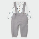Petit Lem Penguin Print Quilted Overall Set