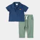 Petit Lem Dress Blues Polo Outfit Set FINAL SALE