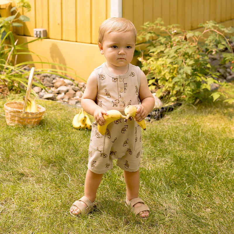 Petit Lem Monkey Print Sleeveless Romper