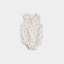 Petit Lem - Palm Tree Print on Ribbed Light Taupe Body Suit Romper - FINAL SALE