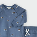 Petit Lem Space Dog Print on Royal Denim Outfit Set