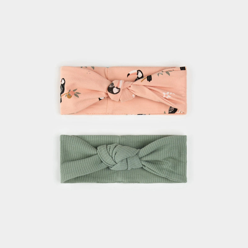 Petit Lem Toucans & Laurel Green Headbands