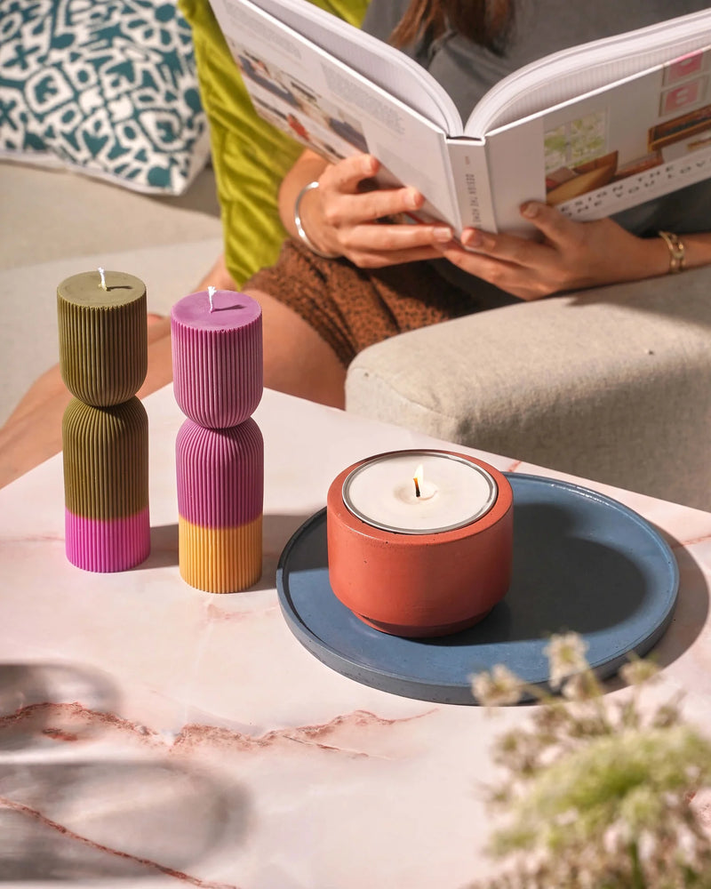 Ebb & Flow - Colour Block Pillar Candle