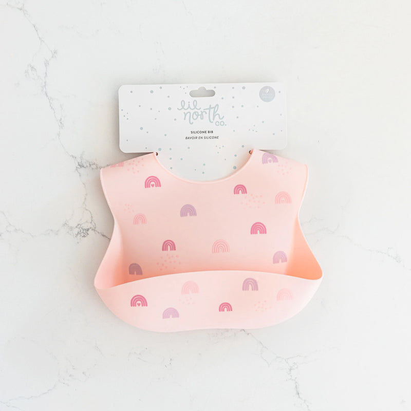 Lil North Co - Silicone Bib - Blush Rainbows