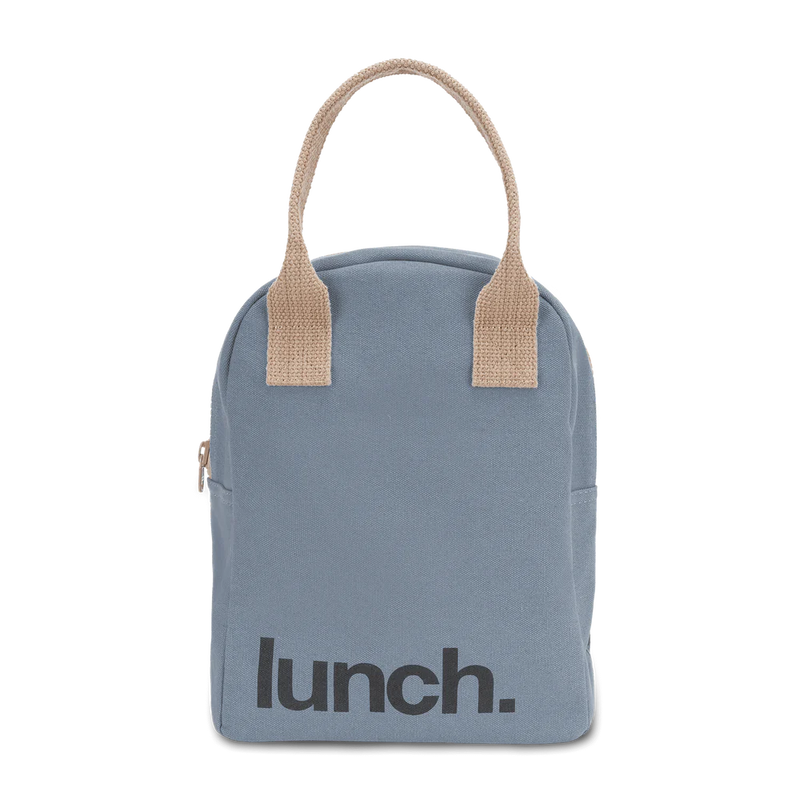 Fluf - Organic Cotton Zippered Lunch Pail - Blue