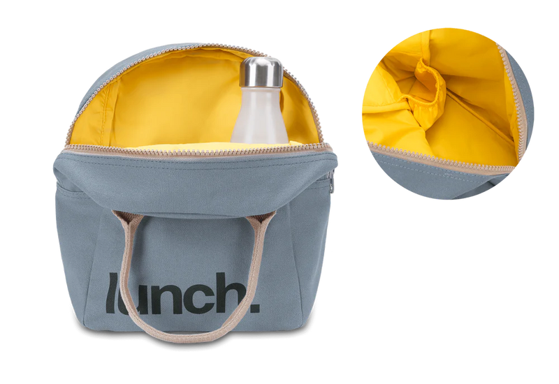 Fluf - Organic Cotton Zippered Lunch Pail - Blue