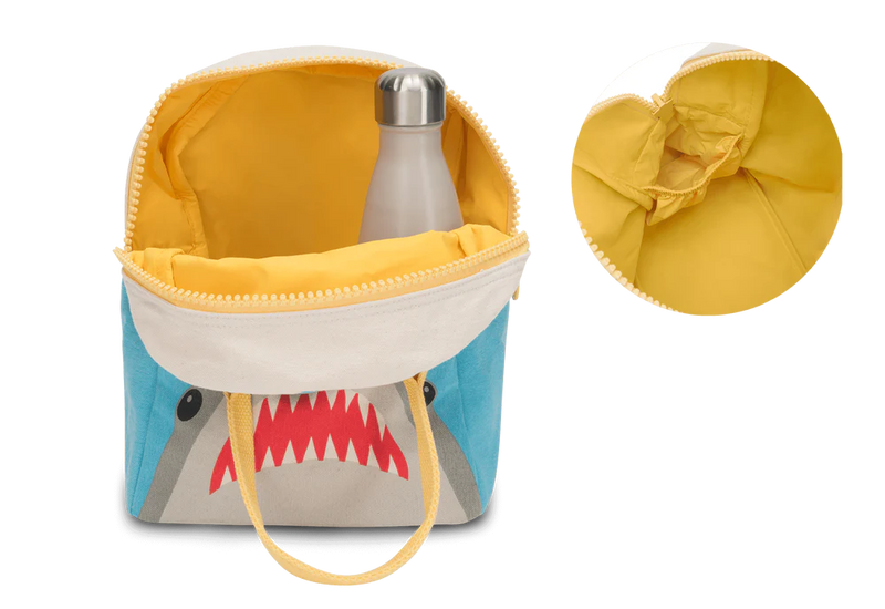 Fluf - Organic Cotton Zippered Lunch Pail - Shark