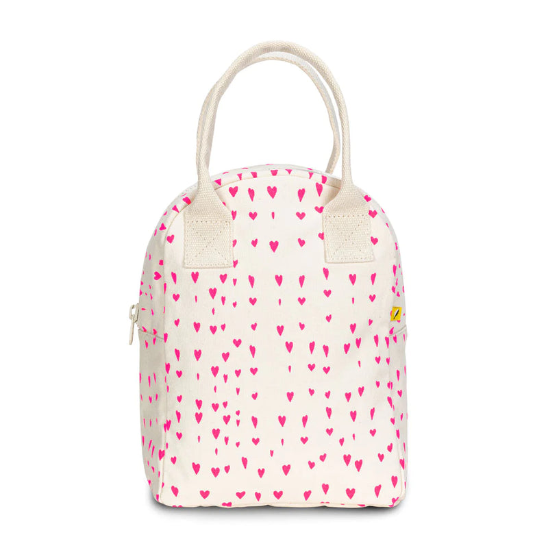 Fluf - Organic Cotton Zippered Lunch Pail  - Tiny Hearts