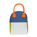 Fluf - Organic Cotton Zippered Lunch Pail  - Two Tone Citrus Sky