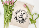 Your Green Kitchen - Medium Zippered Gift Bag Floral Rabbit Wreath