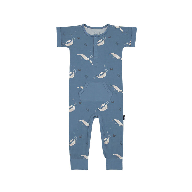 Belan J - Short Sleeve Pocket Romper Beluga