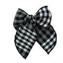 Mai & I  Black Plaid Fable Bow with Nude Headband