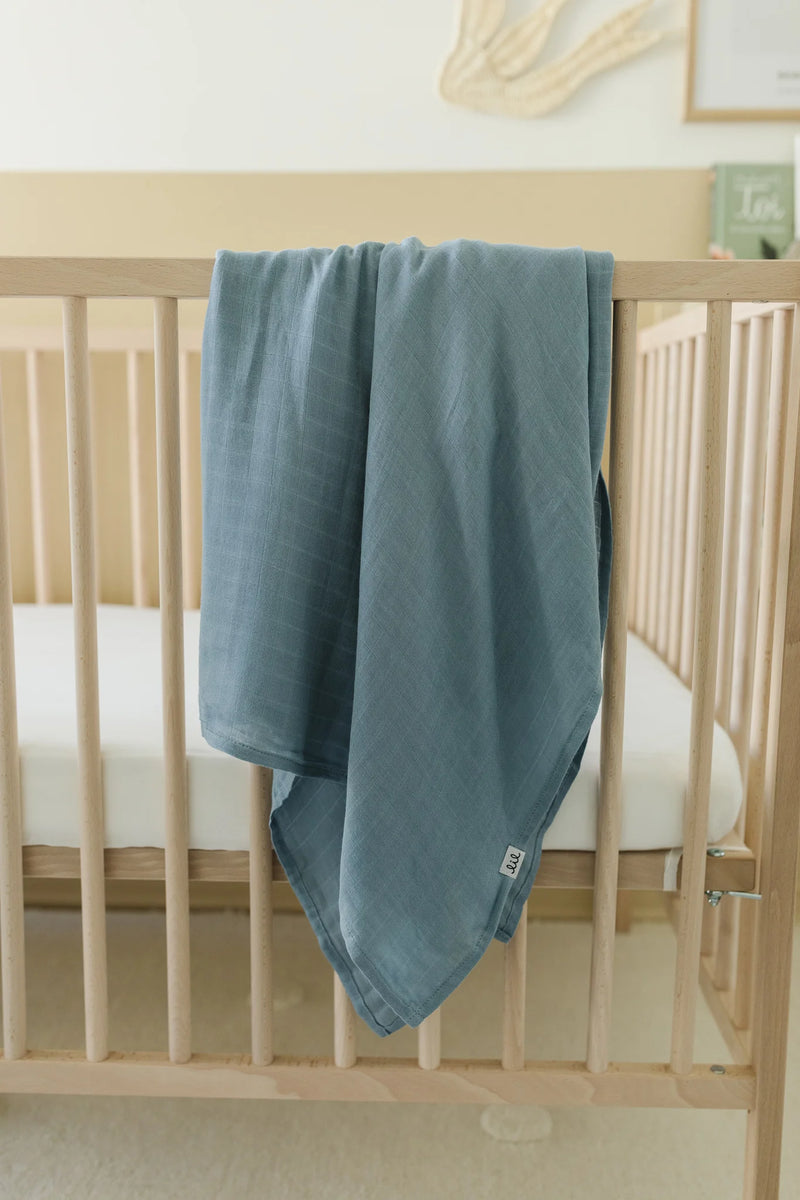 Lil North Co - Dusty Blue Muslin Single Swaddle