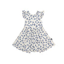 Belan J Ruffled Sleeve Twirl Dress Bluebell
