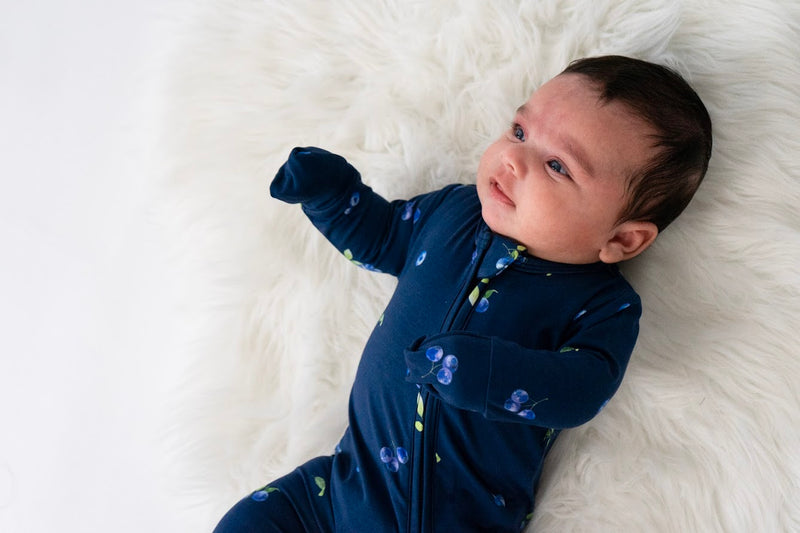 Belan J - Footed Zipper Sleeper Blueberries