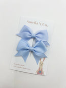 Aurelia & Co. Pastel Ribbed Baby Bow Clips – Soft & Elegant