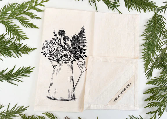 Your Green Kitchen -  Tea Towel Bouquet Watering Can
