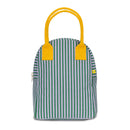 Fluf - Organic Cotton Zippered Lunch Pail  - Candy Stripe Grass & Lavender