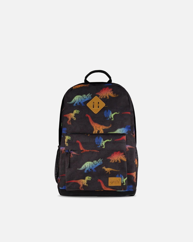 Deux Par Deux - Backpack - Black Dino Multicolour
