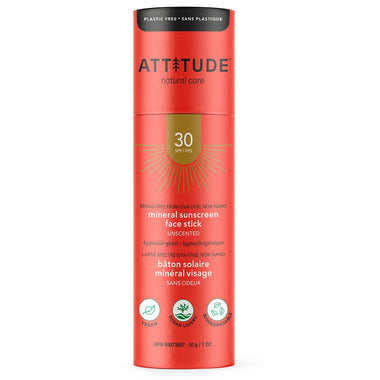 ATTITUDE - Unscented Mineral Sunscreen Face Stick SPF 30