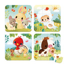 Janod - 4 in 1 Progressive Puzzles Farm Animals