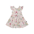 Belan J Ruffled Sleeve Twirl Dress Floral Bliss