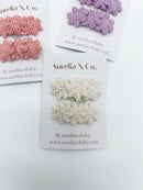 Aurelia & Co. Mini Baby Fabric Hair Barrettes Flower Trio