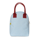 Fluf - Organic Cotton Zippered Lunch Pail  - Gingham Sky