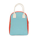 Fluf - Organic Cotton Zippered Lunch Pail  - Ice Pop/ Sky Blue & Red