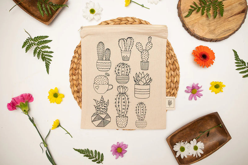 Your Green Kitchen - Medium Zippered Gift Bag Cactus