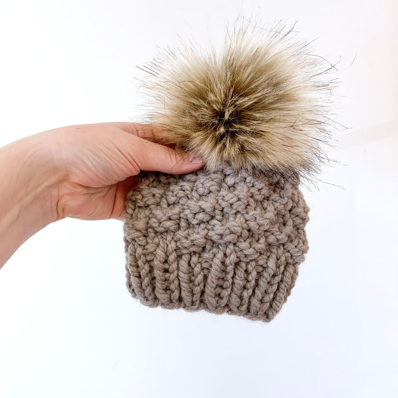 Rough Bark Knits -Toddler Olive Beanie Driftwood