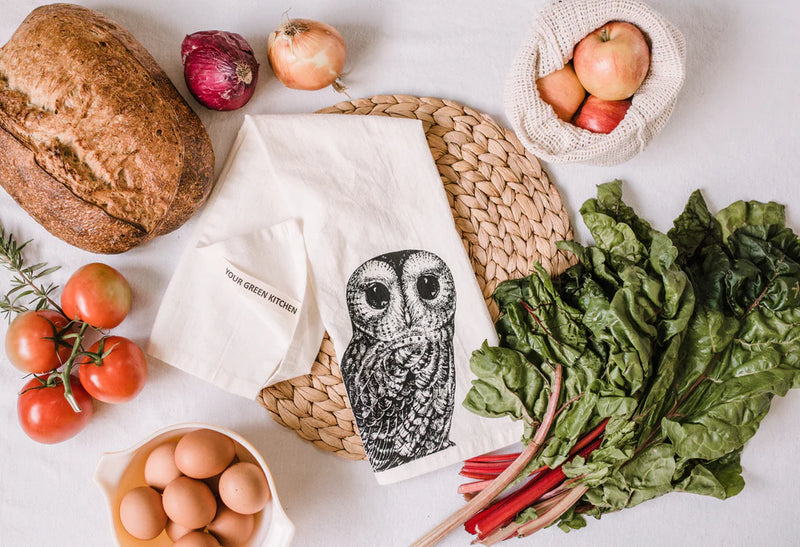 Your Green Kitchen -  Tea Towel Owl