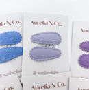 Aurelia & Co. Baby  Mini Fabric Hair Barrettes  Polka Dot - Embroidered