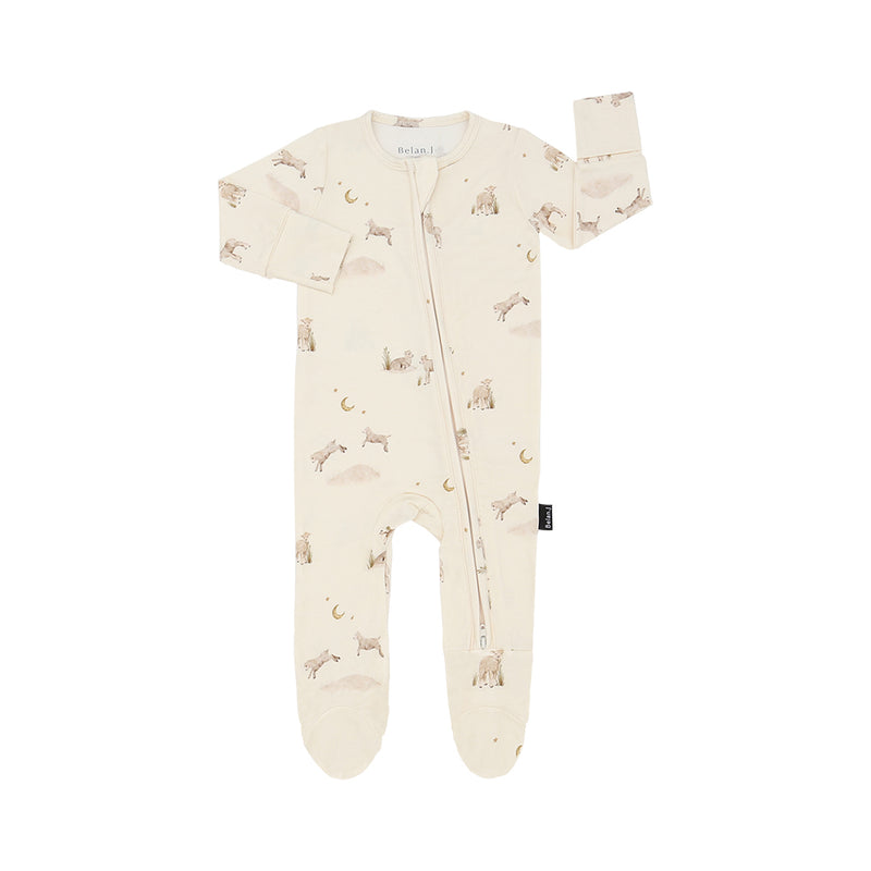 Belan J - Footed Zipper Sleeper Little Lambs