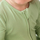 Belan J - Ribbed Footed Zipper Sleeper Misty Sage