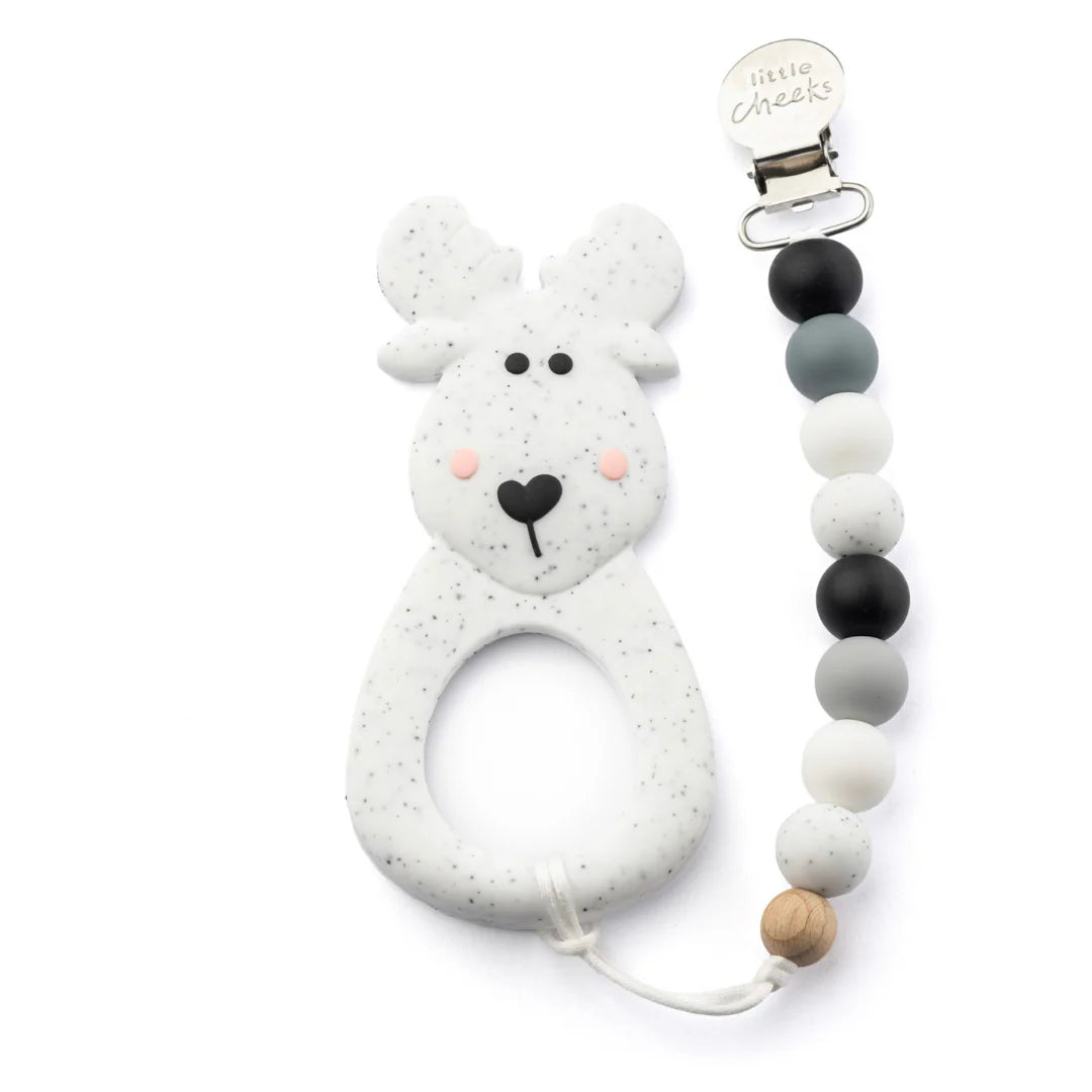 Little Cheeks Little Cheeks Teether & Clip Moose