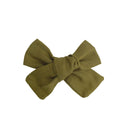 Mai & I  Olive Pinwheel Bow with Nude Headband