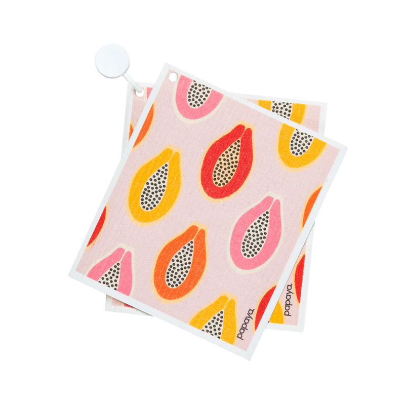 Papaya Reusable Paper Towel 2-pack 2 Sheets + 1 Hanging Hook - Mod Papayas