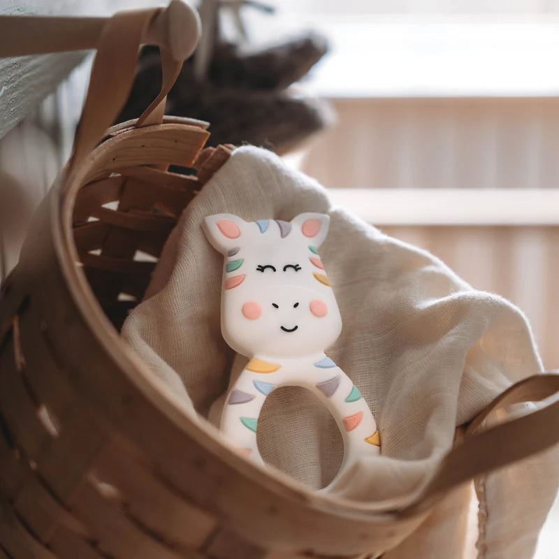 Little Cheeks Little Cheeks Teether Pastel Zebra