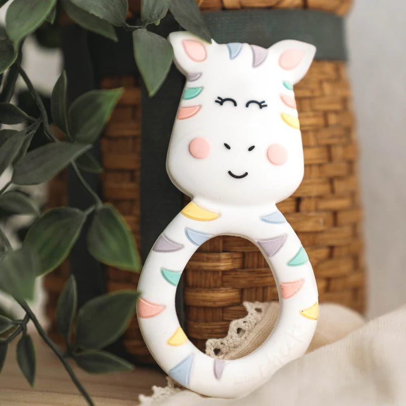 Little Cheeks Little Cheeks Teether Pastel Zebra