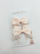 Aurelia & Co. Pastel Ribbed Baby Bow Clips – Soft & Elegant