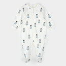 Petit Lem Penguin Print on Off-White Sleeper
