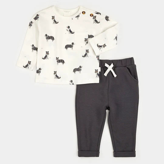 Petit Lem Australian Shepard Print Outfit Set - FINAL SALE