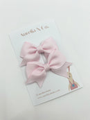 Aurelia & Co. Pastel Ribbed Baby Bow Clips – Soft & Elegant
