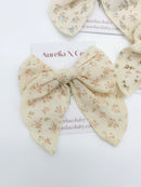 Aurelia & Co. Neutral Floral Hair Bow For Kids/Toddlers
